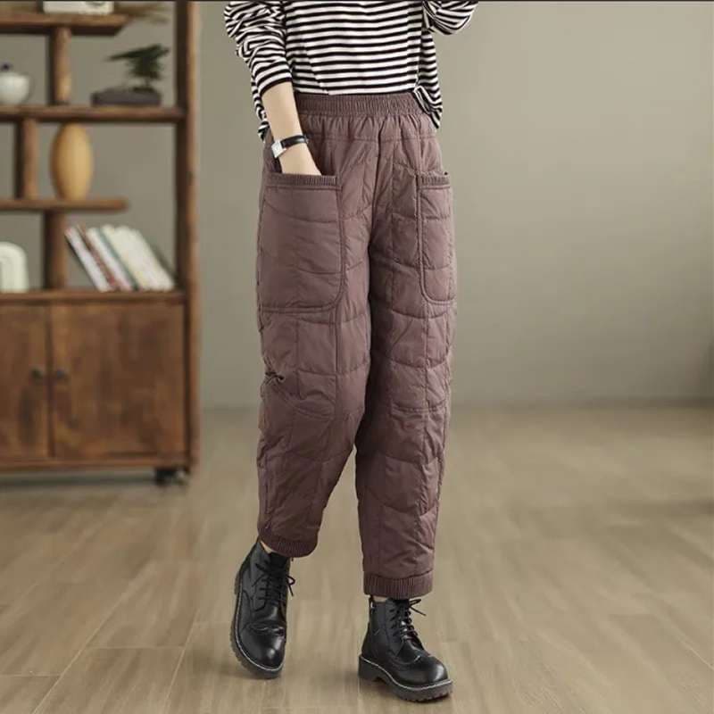 中綿入りワイドパンツ