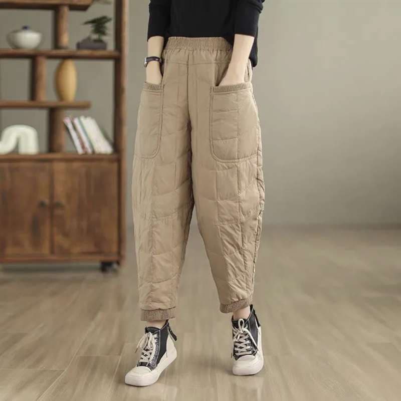 中綿入りワイドパンツ