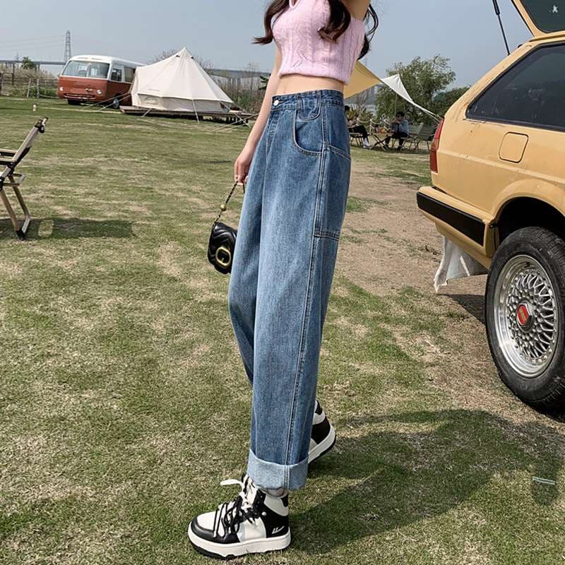 リラックスワイドデニムパンツ