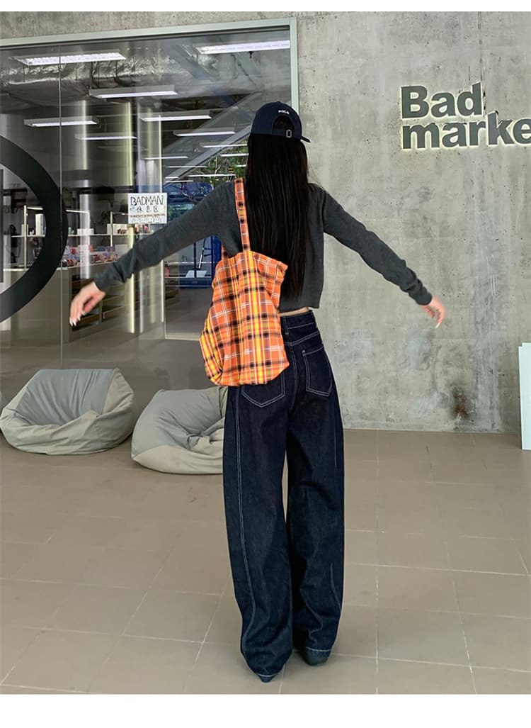 ハイウエストデニムワイドパンツ