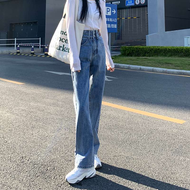 シンプルハイウエストワイドデニム