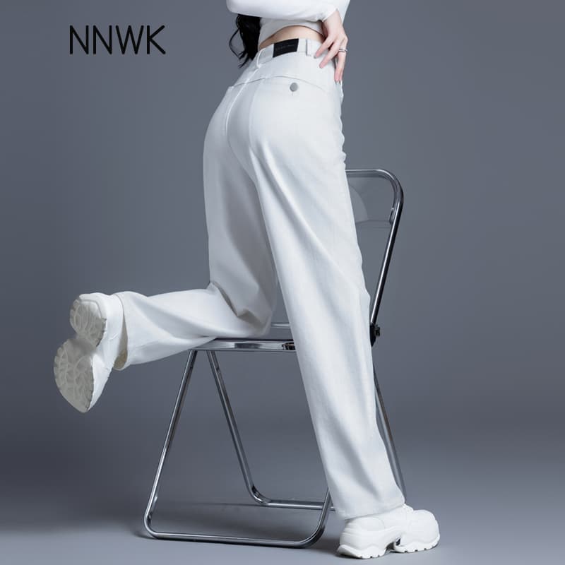 ホワイトワイドデニムパンツ