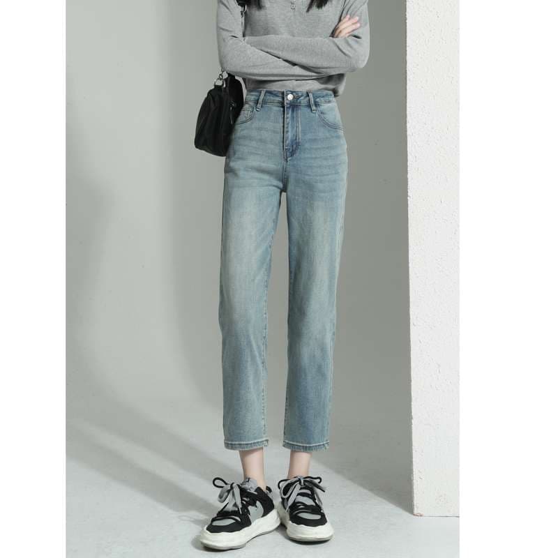 ハイウエストストレートデニムパンツ