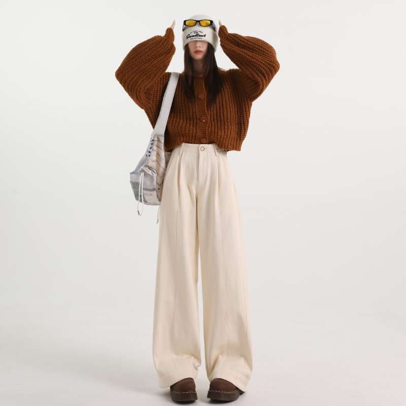 タックロングワイドパンツ