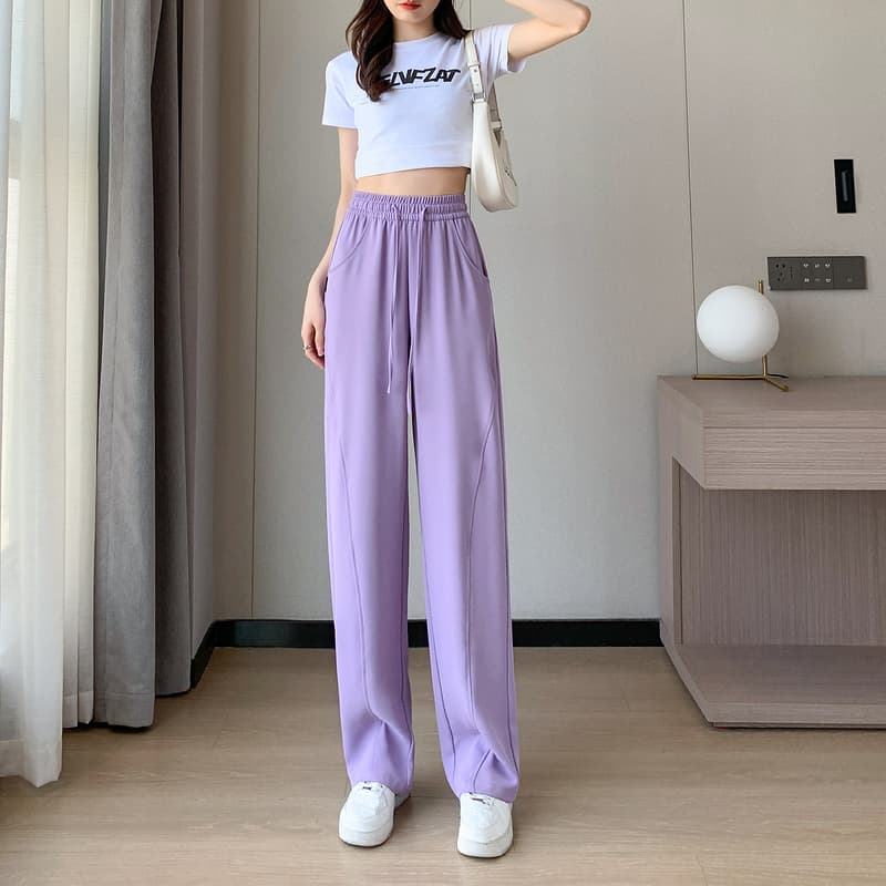 リラックスワイドパンツドローコード仕様