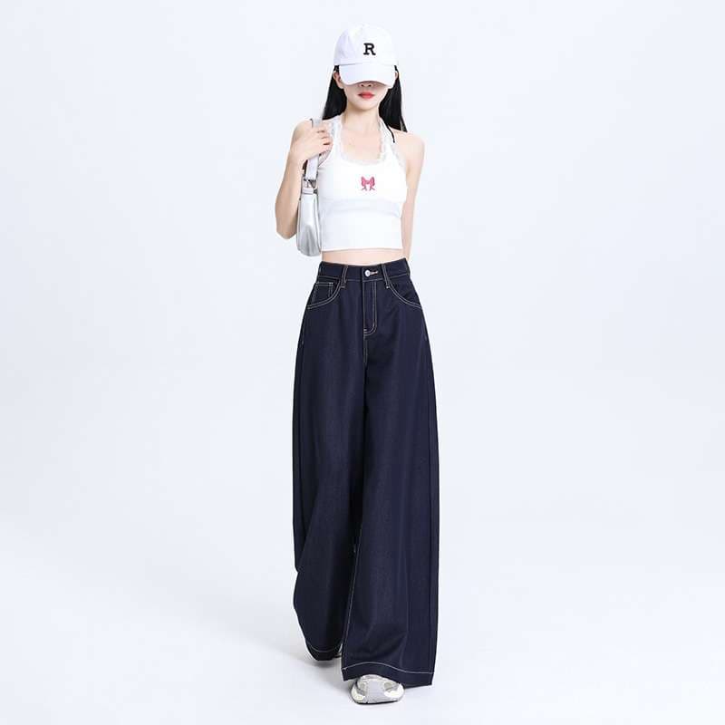 スタイリッシュワイドデニムパンツ