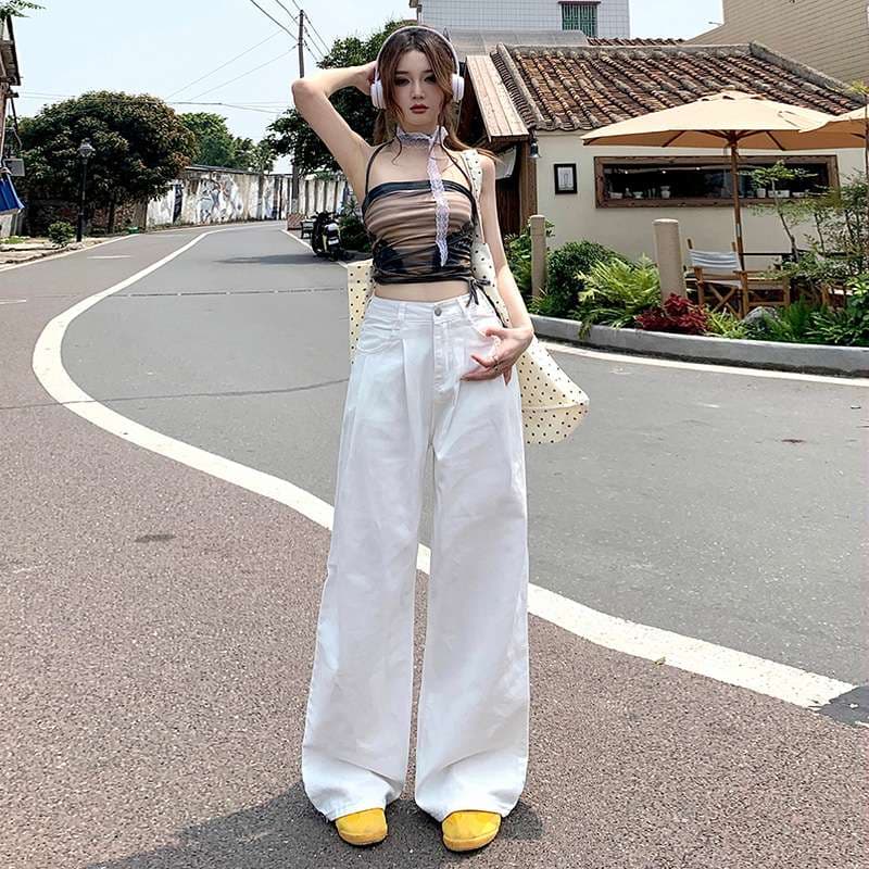 ハイウエストワイドパンツ 