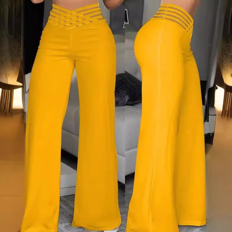クロスデザインフレアパンツ