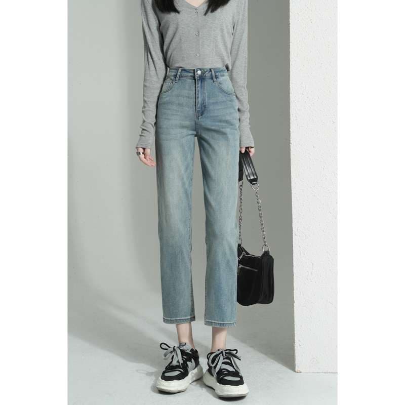 ハイウエストストレートデニムパンツ
