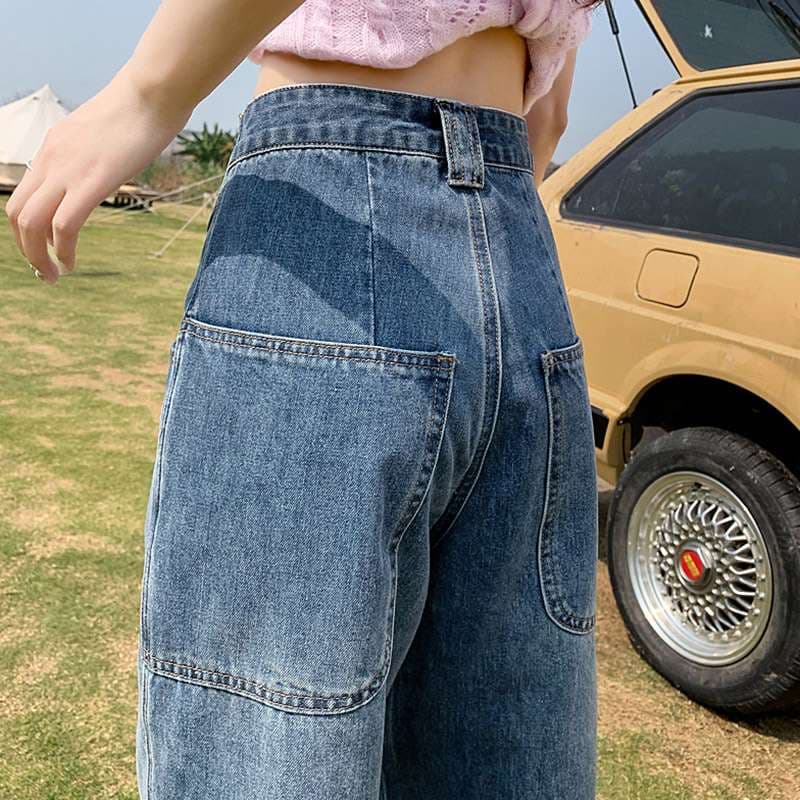 リラックスワイドデニムパンツ