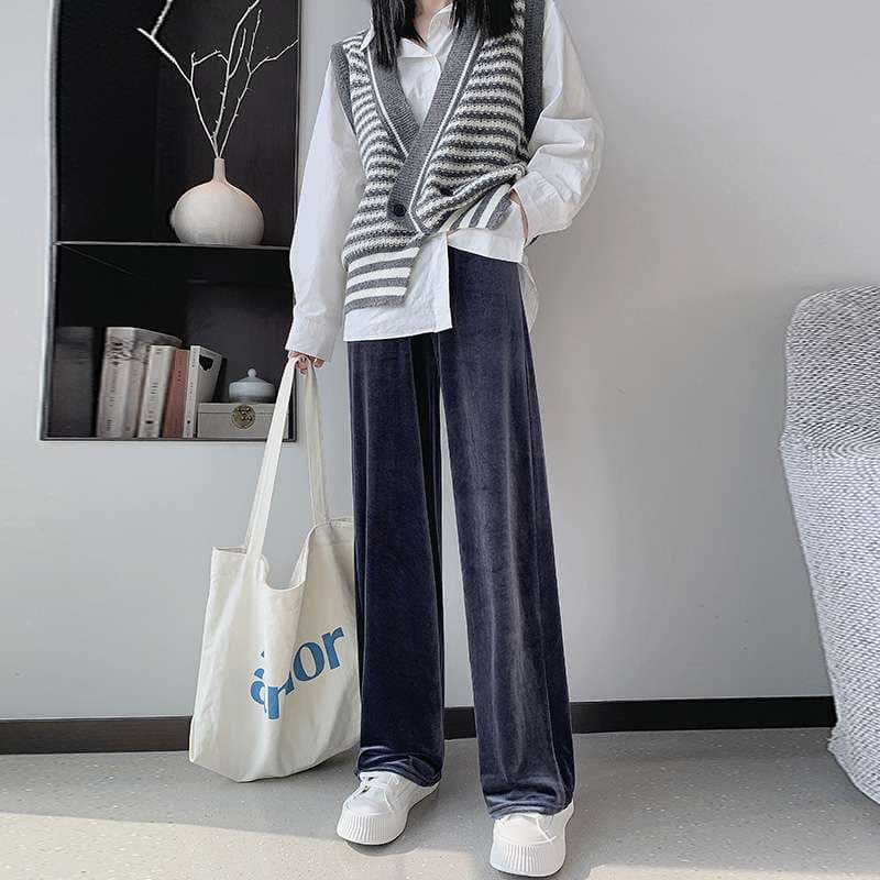 ベロアワイドタックパンツ