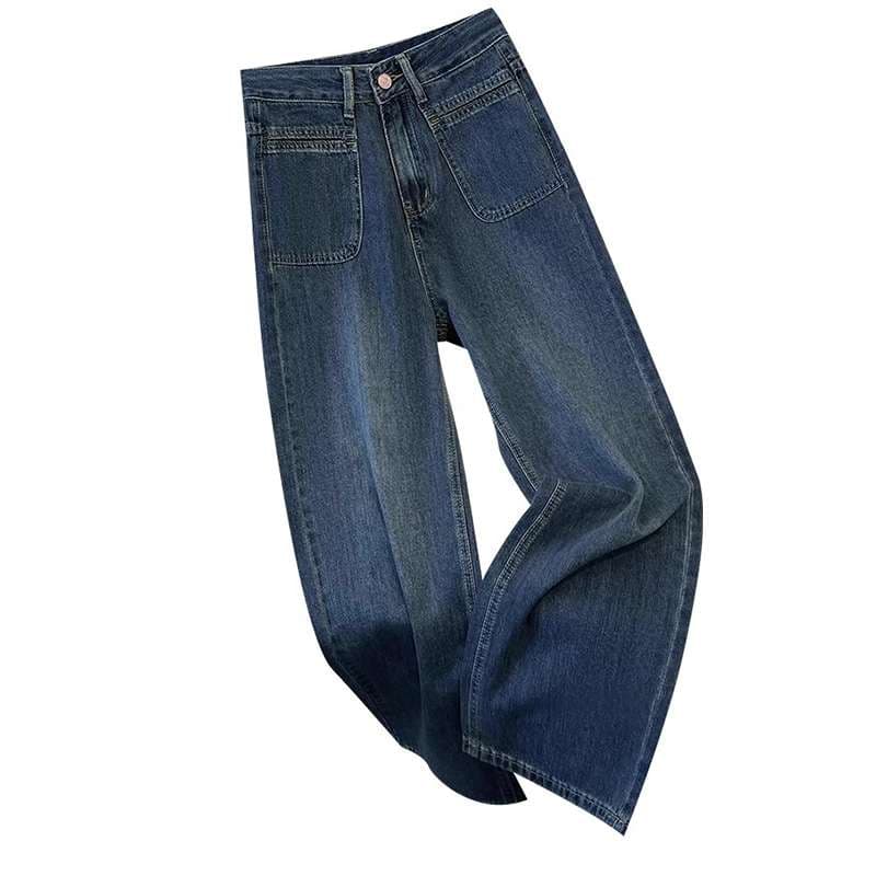 ハイウエストデニムワイドパンツ 