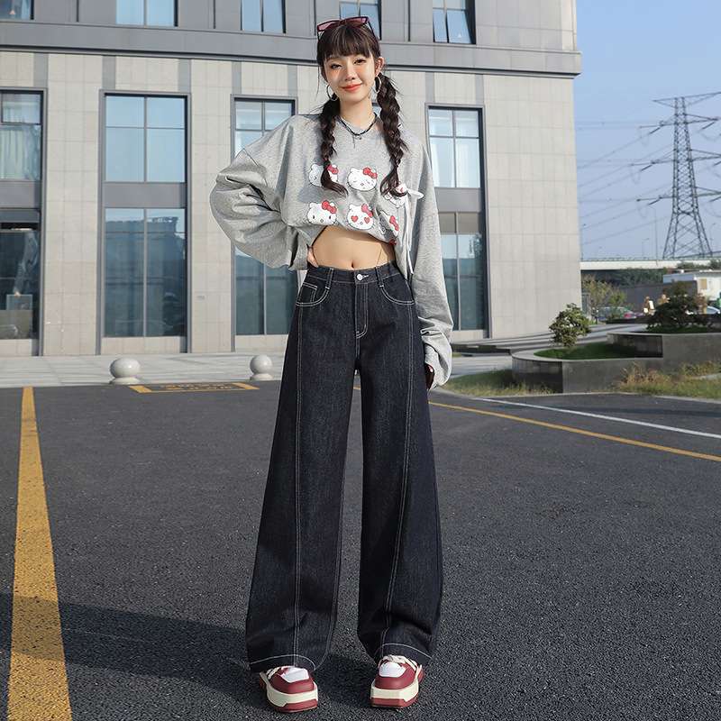 ハイウエストワイドデニムパンツ