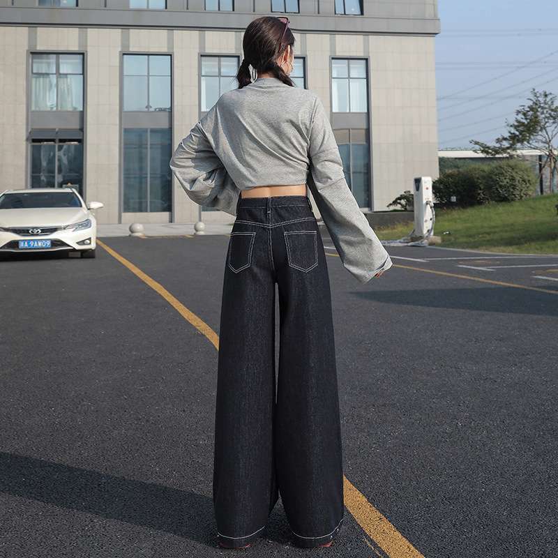 ハイウエストワイドデニムパンツ